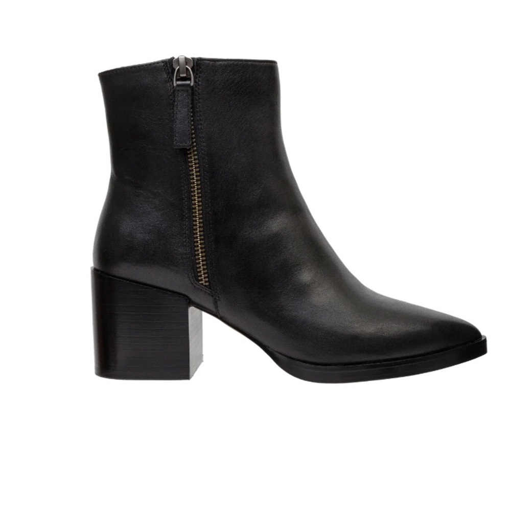 Linea Paolo Leather Black Ankle Booties